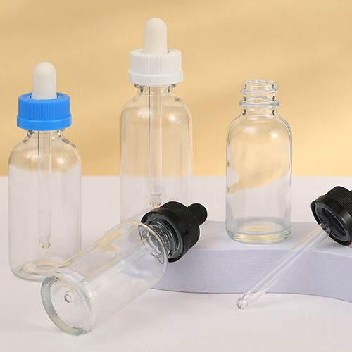 Clear Glass Dropper Bottle with Childproof Lid