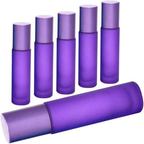 Purple Frosted Glass Roll on Bottles