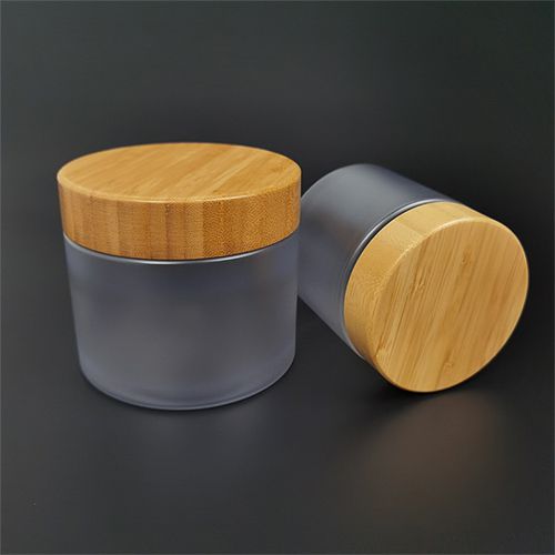 250ml 500ml Frosted PET Jar with Bamboo Cap